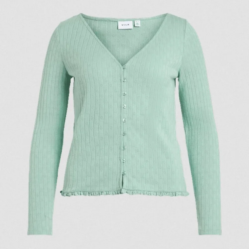 Vila Visima Button-Up Knit Cardigan Light Green Size XS Amsterdam, Europe. NWOT